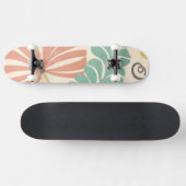 Pastel Floral-wijnstokken en bladeren op de achter Persoonlijk Skateboard (Horizontaal)