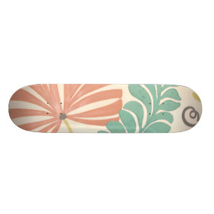 Pastel Floral-wijnstokken en bladeren op de achter Persoonlijk Skateboard