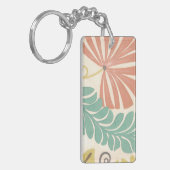 Pastel Floral-wijnstokken en bladeren op de achter Sleutelhanger (Voorkant Links)