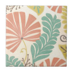 Pastel Floral-wijnstokken en bladeren op de achter Tegeltje<br><div class="desc">Florale wijnstokken en bladeren in pastelkleuren zijn het onderwerp van dit stuk van Erica J. Vess. Het mengsel van pastels op de crèmeachtergrond helpt het schilderij eruit te zien zonder de zintuigen te overweldigen. Zet deze tropische print vandaag in je huis!</div>