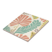 Pastel Floral-wijnstokken en bladeren op de achter Tegeltje (Zijkant)