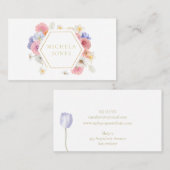 Pastel Floral Womens Elegant Designer Stylist Busi Visitekaartje (Voorkant / Achterkant)