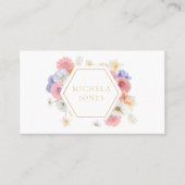 Pastel Floral Womens Elegant Designer Stylist Busi Visitekaartje (Voorkant)