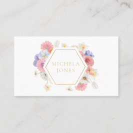 Pastel Floral Womens Elegant Designer Stylist Busi Visitekaartje