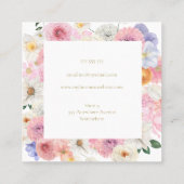 Pastel Floral Womens Elegant Designer Vierkante Visitekaartje (Achterkant)