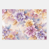 Pastel Floral Wrapping Paper Set – Elegant 3-Sheet (Voorkant 2)