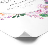 Pastel Floral Wreath Elegant welkomstbord Poster (Hoek)
