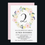 Pastel Floral Wreath Kids Birthday Spring Kaart<br><div class="desc">Kute en  baby shower-uitnodiging met waterverf pastelbloemen - perfect voor lente- en tuinevenementen.</div>