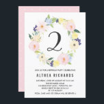 Pastel Floral Wreath Kids Birthday Spring Kaart<br><div class="desc">Kute en  baby shower-uitnodiging met waterverf pastelbloemen - perfect voor lente- en tuinevenementen.</div>