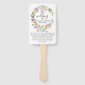 Pastel Floral Wreath Trouwprogramma Fans Handwaaier (Voorkant)