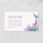 Pastel Floral Zeemeermin Staart Zeester Boeken voo Informatiekaartje (Voorkant)