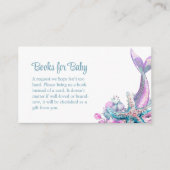 Pastel Floral Zeemeermin Staart Zeester Boeken voo Informatiekaartje (Voorkant)