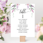 Pastel Floral Zitplan Kaarten met Gastennamen