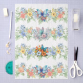 Pastel Florals & Butterflies Decoupage Paper Tissuepapier (Craft)