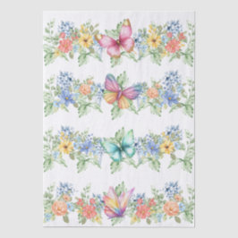 Pastel Florals & Butterflies Decoupage Paper Tissuepapier