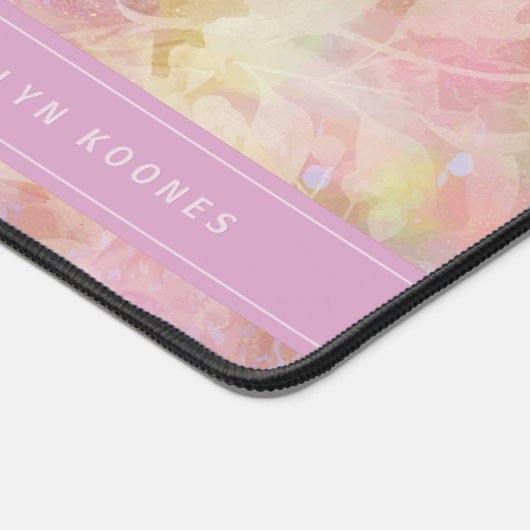 Pastel Florals Chic Script Monogram Bureaumat (Hoek)