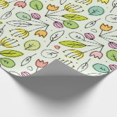 Pastel Florals en bladeren 2 Cadeaupapier (Hoek)