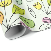 Pastel Florals en bladeren 2 Cadeaupapier (Rol Hoek)