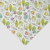 Pastel Florals en bladeren 2 Tissuepapier (Detail)