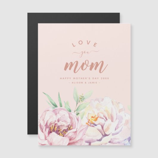 Pastel Florals houdt van je mam minimalistische Ma (Voorkant / Achterkant)