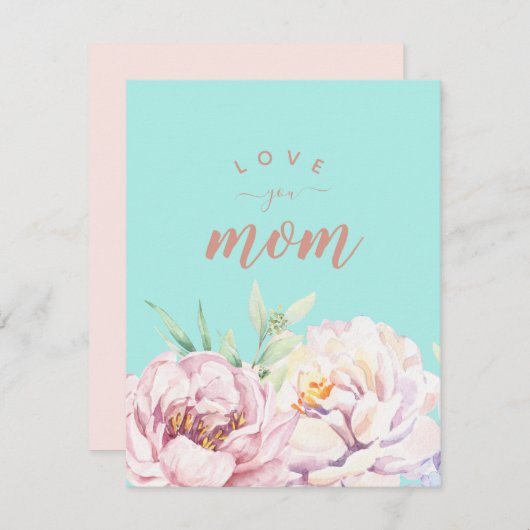 Pastel Florals houdt van je mam minimalistische pl (Voorkant / Achterkant)