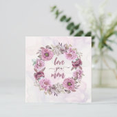 Pastel Florals houdt van je moeder Feestdagenkaart (Staand voorkant)