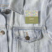 Pastel Florals Name Badge Button (In situ)