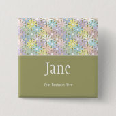 Pastel Florals Name Badge Button (Voorkant)