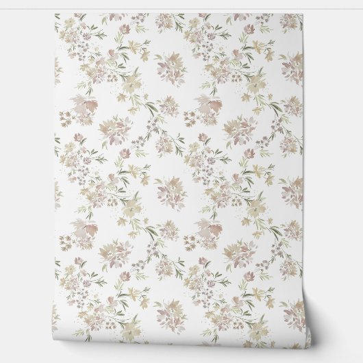 Pastel Florals Wallpaper Behang (Afrollen)