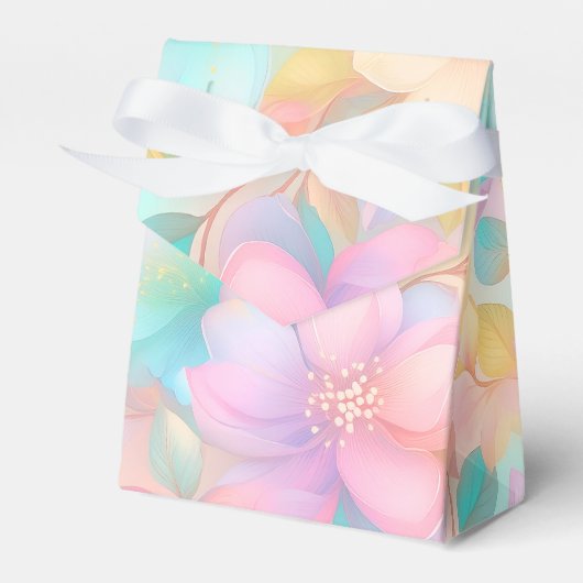Pastel floreel patroon bedankdoosjes (Voorkant Zijde)