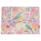 Pastel floreel patroon groot cadeauzakje (Voorkant)