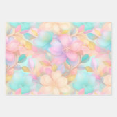 Pastel floreel patroon inpakpapier vel (Voorkant)