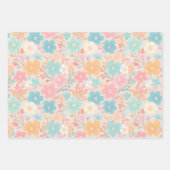 Pastel floreel patroon inpakpapier vel (Voorkant 2)