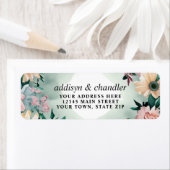 Pastel Flower Elegance: Sage Green Bloemen Huwelij Etiket (Insitu)