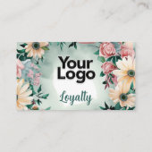 Pastel Flower Elegance Sage Green Floral Pink Rose Informatiekaartje (Achterkant)