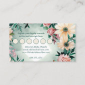 Pastel Flower Elegance Sage Green Floral Pink Rose Informatiekaartje (Voorkant)