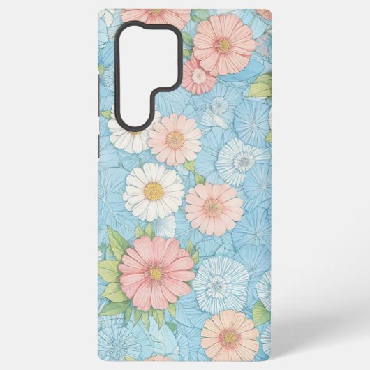 Pastel Flower Floral Pattern Phone Case Samsung Galaxy Hoesje (Achterkant)