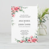 Pastel Flower Formal Wedding Kaart (Staand voorkant)