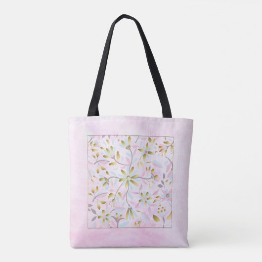 Pastel Flower Kerstmis Canvas tas (Achterkant)