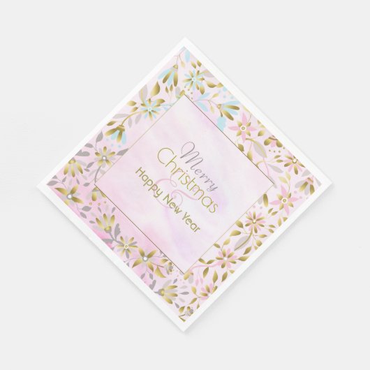 Pastel Flower-kerstpapieren servetten (Hoek)