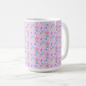 "Pastel Flower Pattern – Schattigee Waterverf Flor Koffiemok (Voorkant rechts)