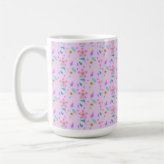 "Pastel Flower Pattern – Schattigee Waterverf Flor Koffiemok