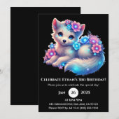 Pastel Flower Pup Birthday Kaart (Voorkant / Achterkant)