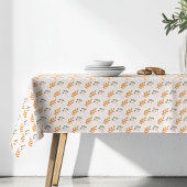 Pastel Flower Tablecloth 70s Brown Boho Accent Tafelkleed