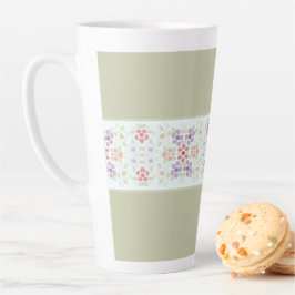 Pastel Flowered Design Latte Mok
