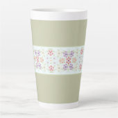 Pastel Flowered Design Latte Mok (Voorkant)