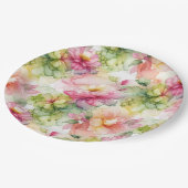Pastel Flowers Alcohol Ink Illustration  Papieren Bordje (Gekanteld)