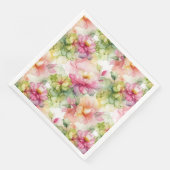Pastel Flowers Alcohol Ink Illustration Servet (Hoek)