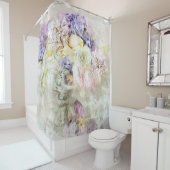 *~* Pastel Flowers AR26 Classic Modern Romantic Douchegordijn (In situ)