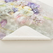 *~* Pastel Flowers AR26 Classic Modern Romantic Sherpa Deken (3/4)
